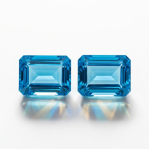 7.95 CT Natural London Blue Topaz Pair – Precision Emerald Cut