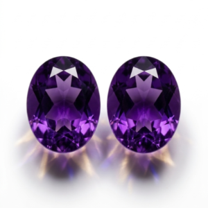 5.00 CT Natural Deep Purple Amethyst Pair – Precision Oval Cut